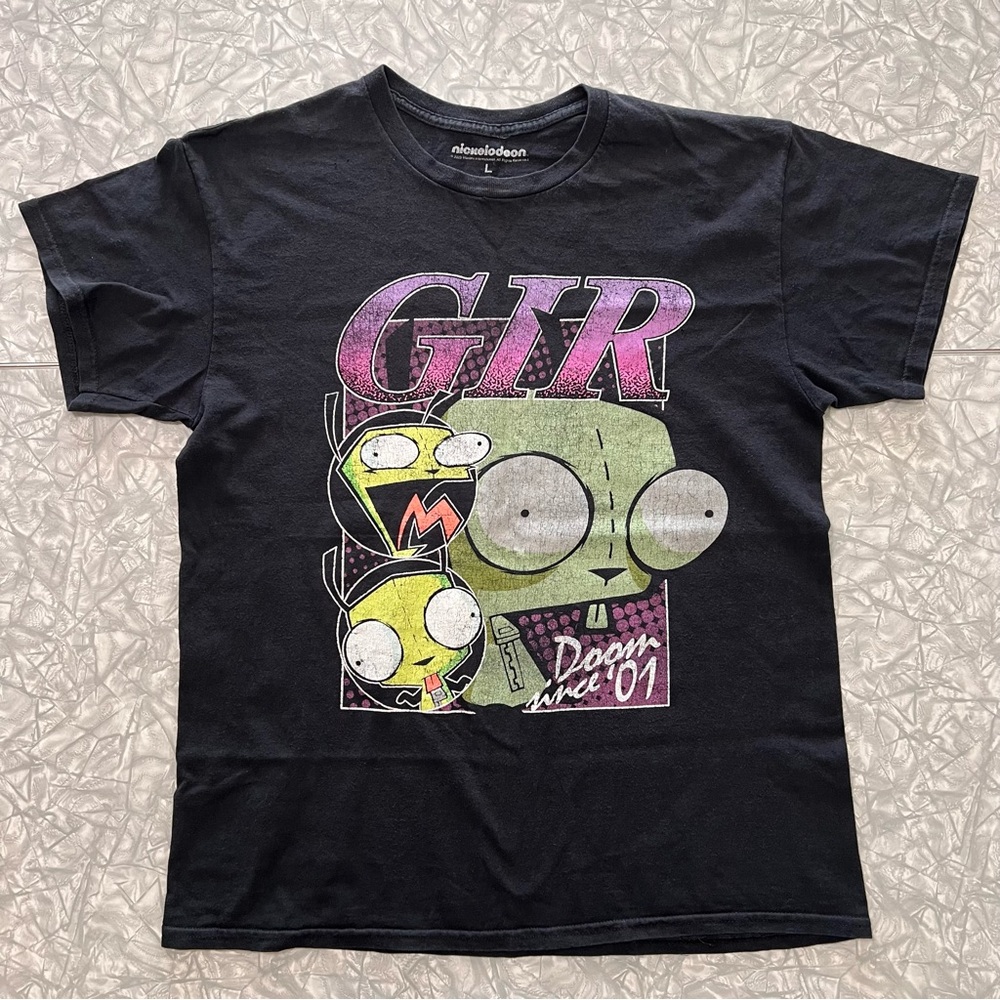 Invader Zim Gir Graphic Tee, Black, Size Large